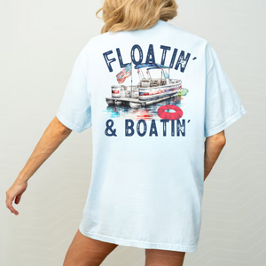 (Chambray) Floatin' and Boatin' Short Sleeve Adult Tee