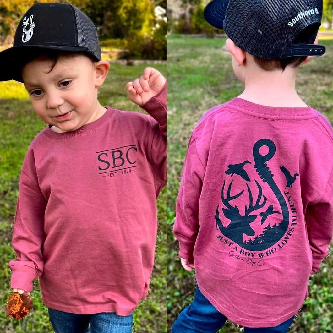 Fishing and Hunting Long Sleeve Kids Tee – Southern Boy Co.