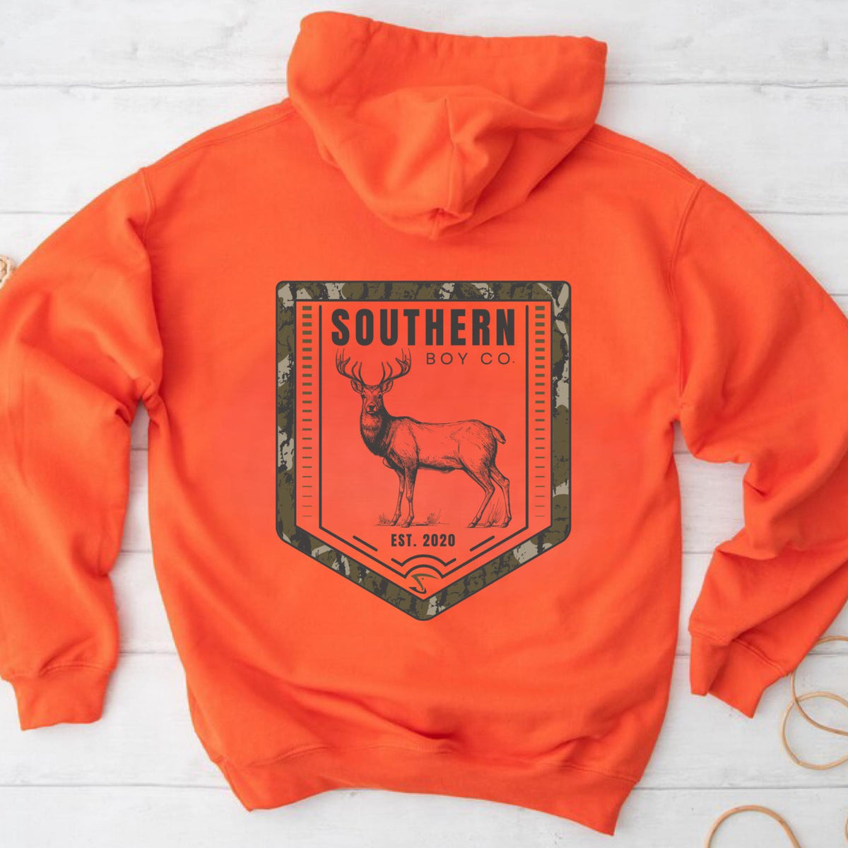 Adult Orange Camo Deer Hoodie Southern Boy Co 9049