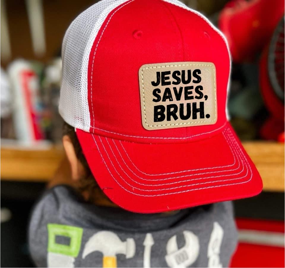 (Red) Jesus Saves Bruh Kids Hat