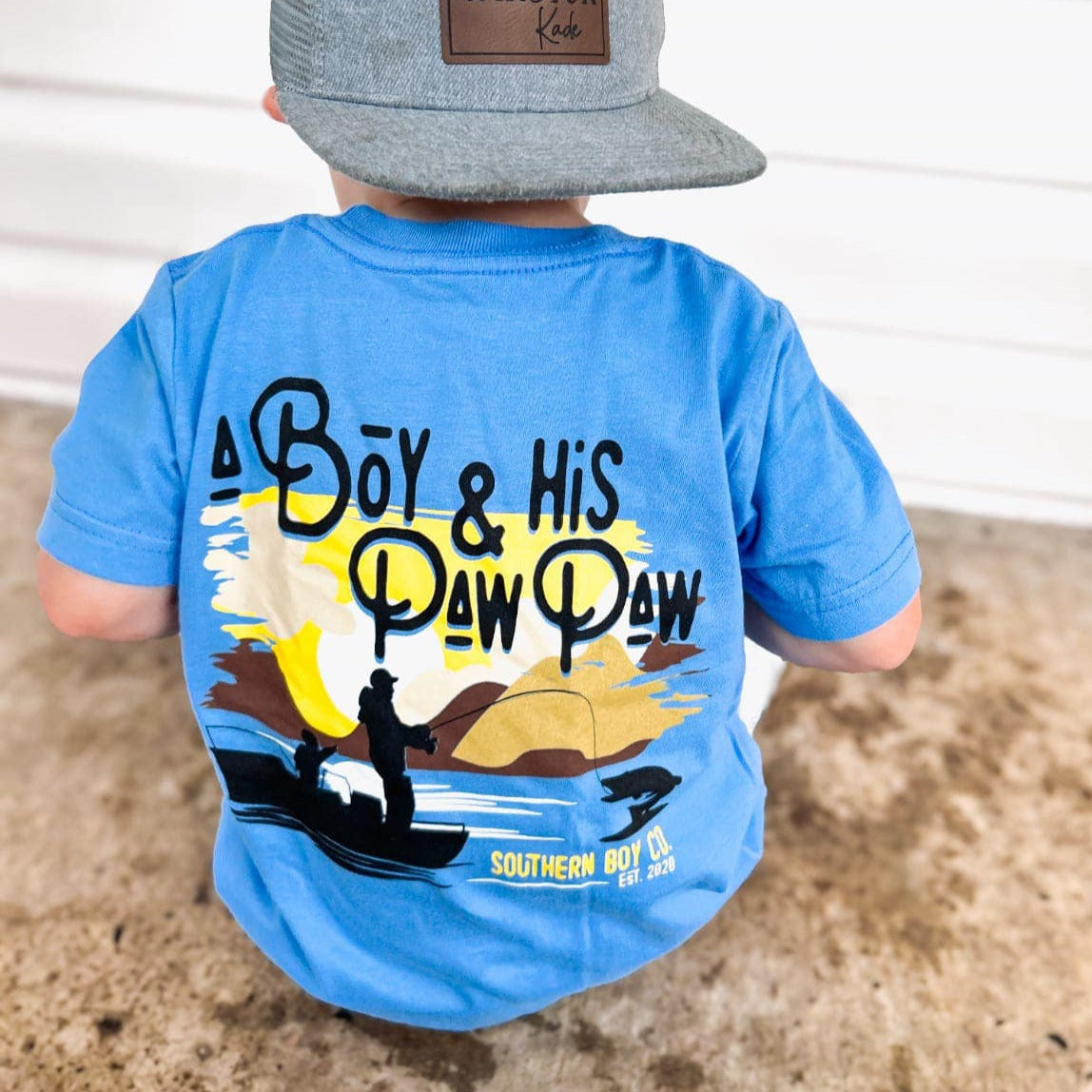 A Boy & His Paw Paw Short Sleeve Kids Tee – Southern Boy Co.