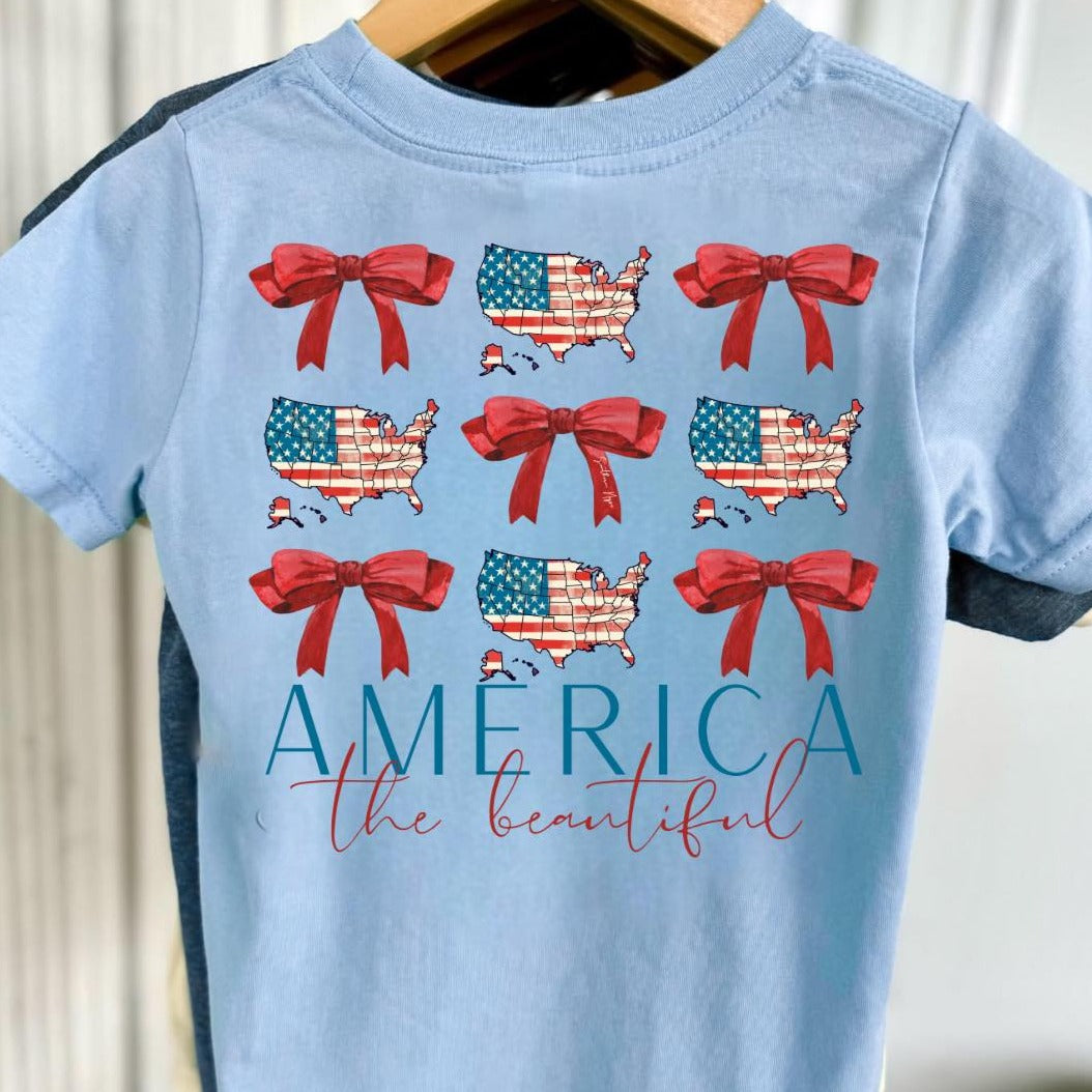 (KIDS) America the Beautiful Short Sleeve Girls Tee