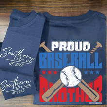 Load image into Gallery viewer, NAVY Proud Baseball Brother Short Sleeve Kids Tee
