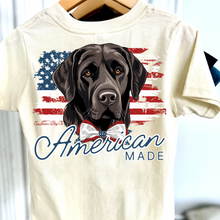 Load image into Gallery viewer, NATURAL Lab Flag American Made Short Sleeve Kids Tee

