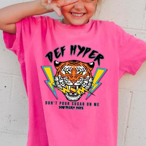 (Pink) Def Hyper Short Sleeve Girls Tee