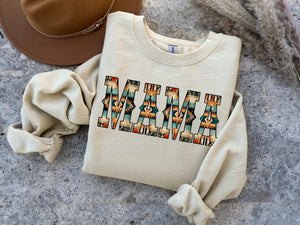 (TAN) Aztec Mama Sand Adult Sweatshirt (D)