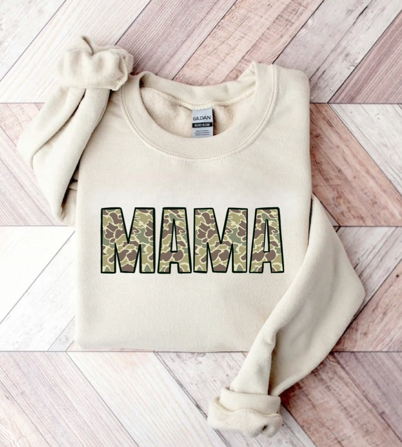 Old Camo Mama Adult Sweatshirt