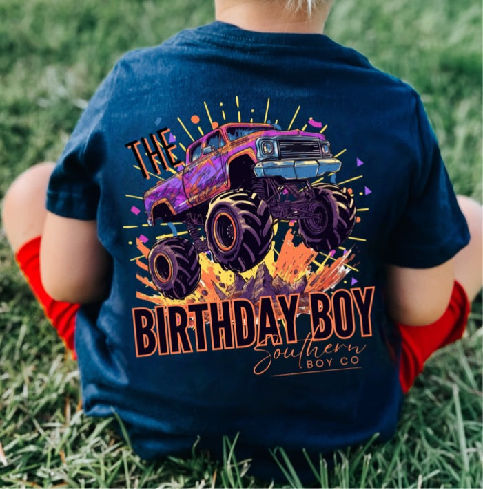 Monster Truck Birthday Boy's Short Sleeve Shirt – Southern Boy