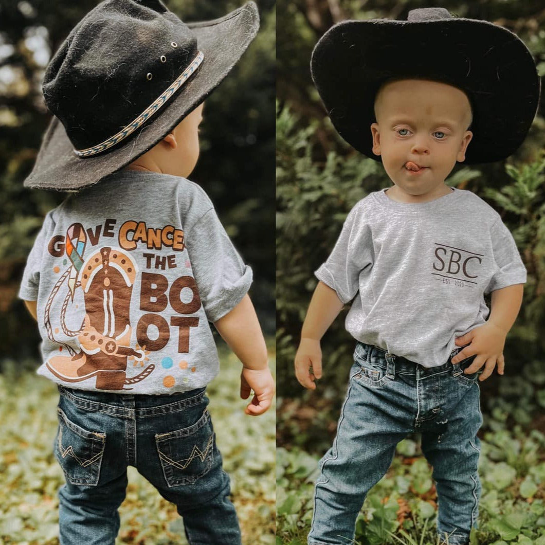 Give Cancer the Boot Short Sleeve Kids Tee