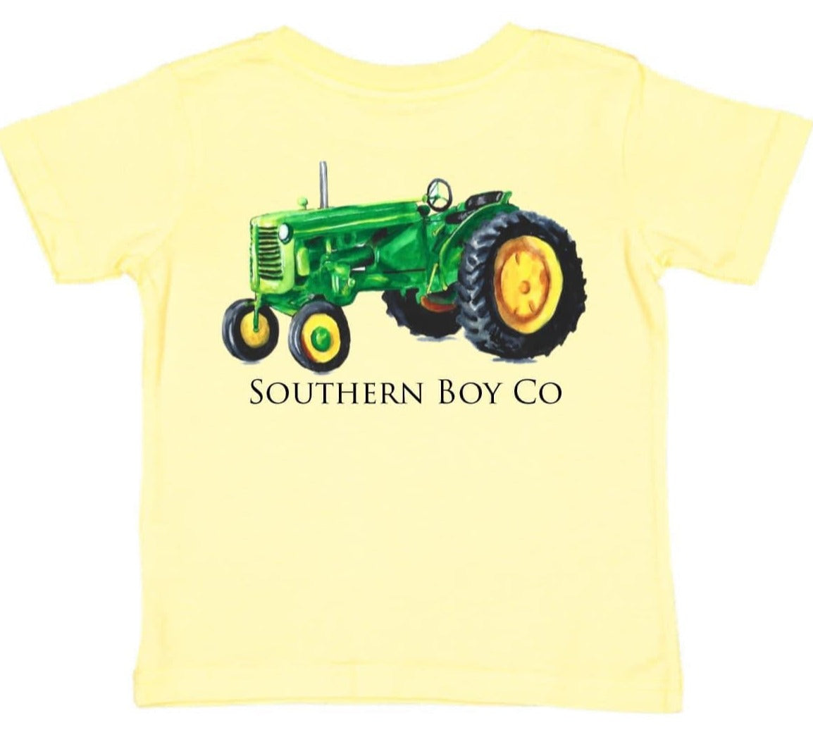 SB Green Tractor Short Sleeve Kids Tee (D) Southern Boy Co.