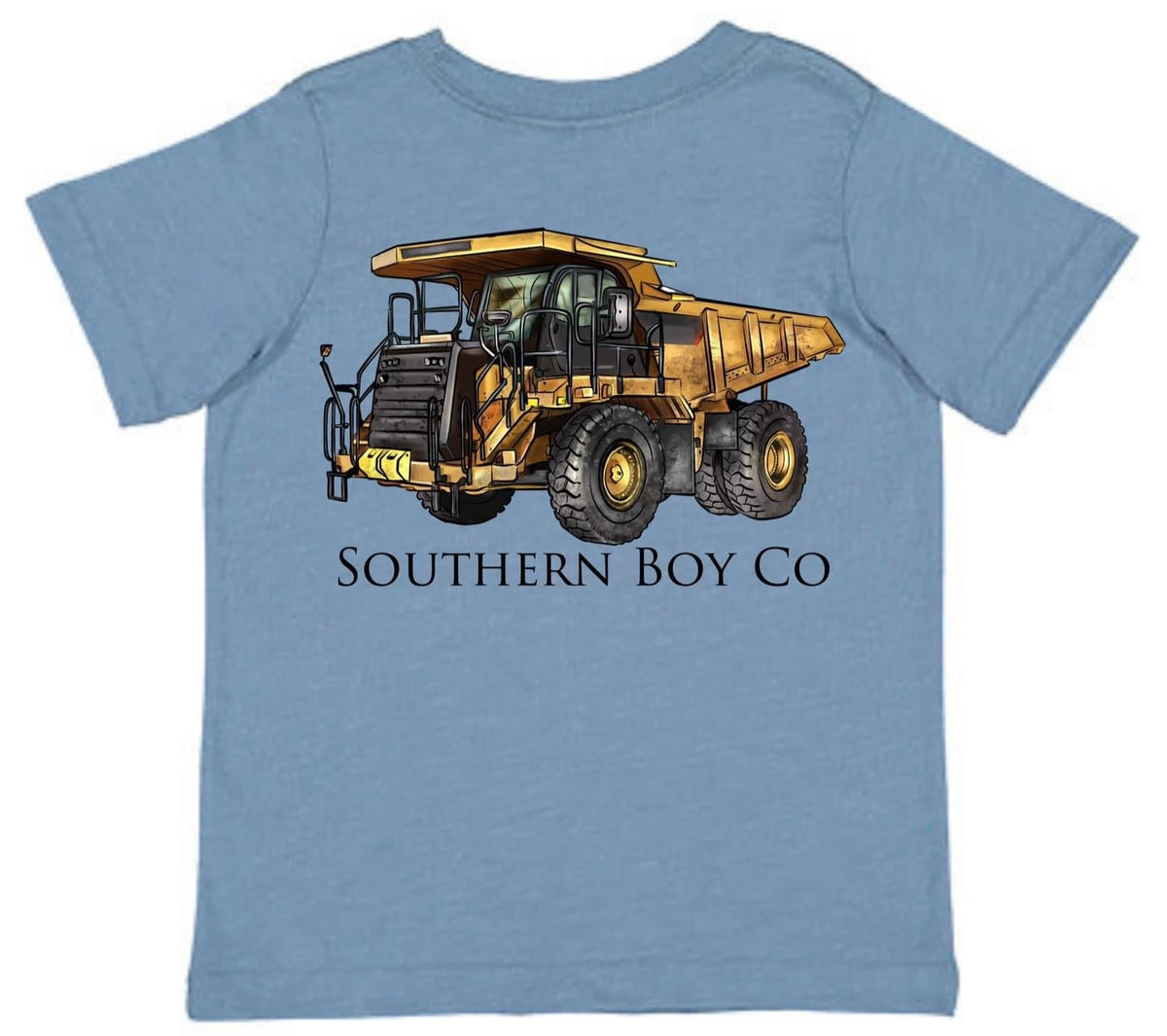Dump Truck (Blue) Short Sleeve Kids Tee (D) Southern Boy Co.