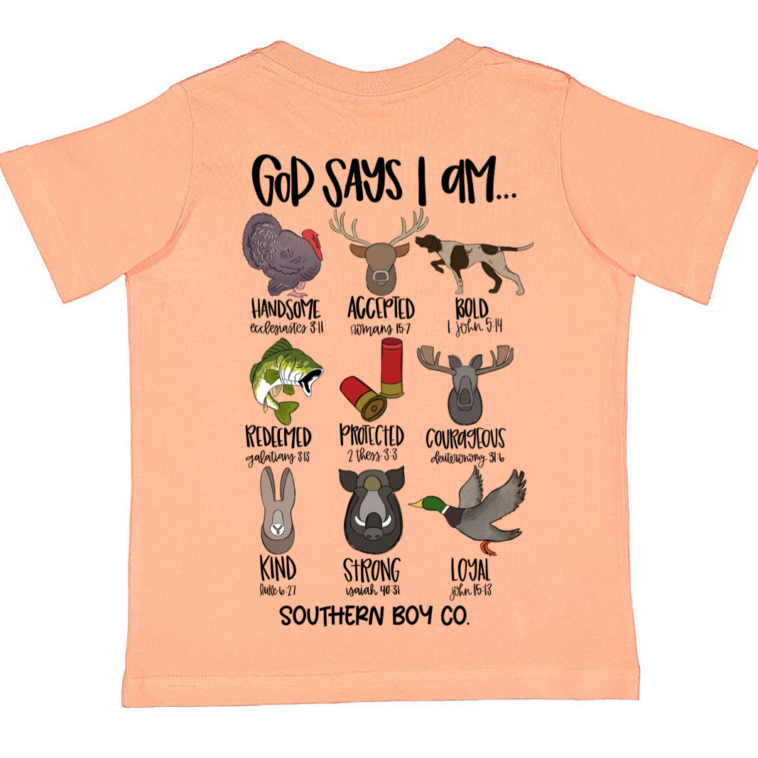 God Says I Am T-shirt, Christian Shirts For Kids, Hunting Fishing Shirt For  Boys, Bible Verse Shirt For Kids, Backwoods Boy, Hunting Season