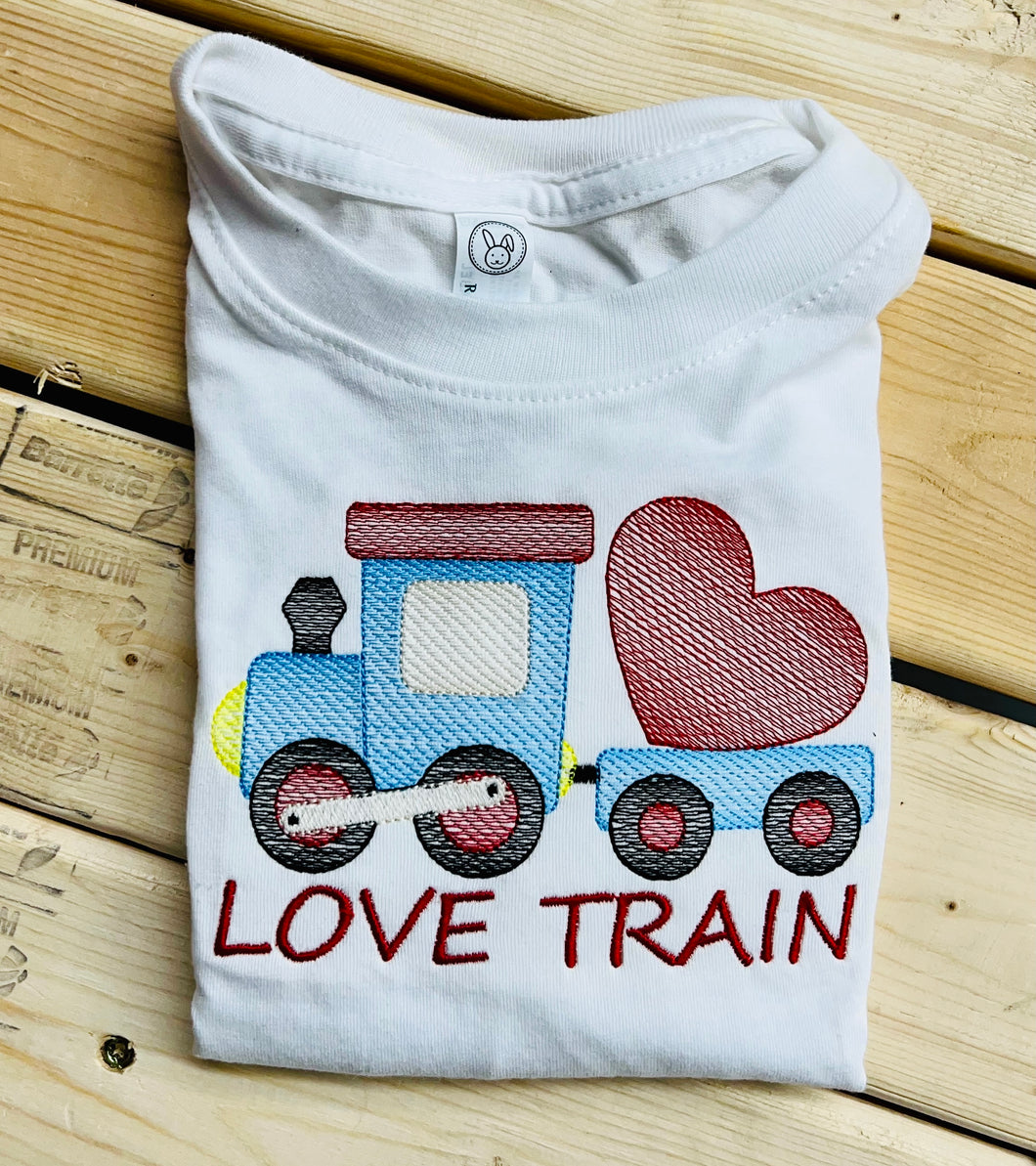 Love Train Short Sleeve Embroidered Tee