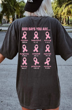 Load image into Gallery viewer, God Says You Are Pink Ribbon Short Sleeve Adult Tee
