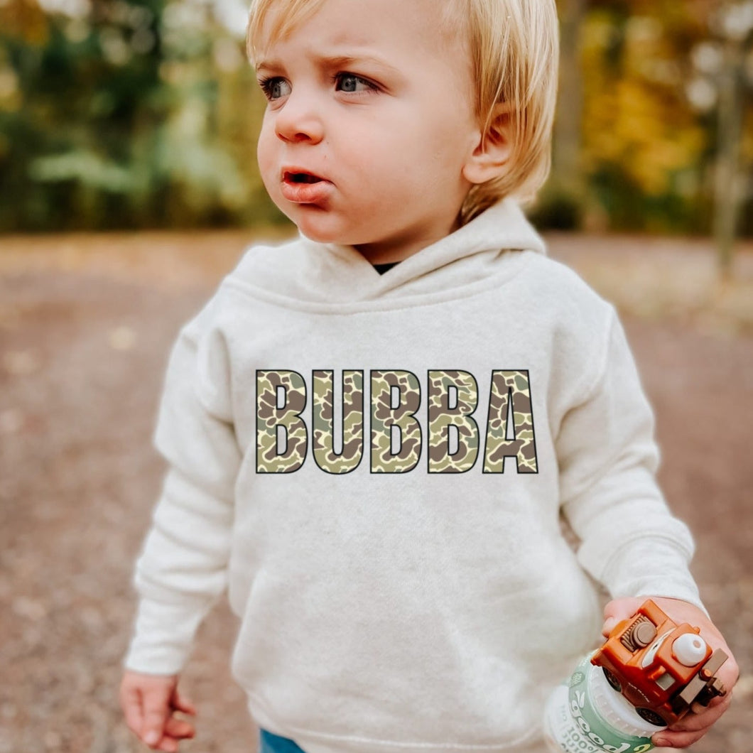 HOODIE Heather Natural Old School Camo Bubba Kids Hoodie