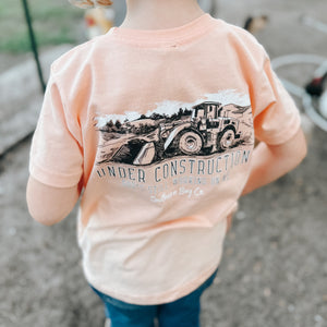 (Peachy) Under Construction Short Sleeve Kids Tee