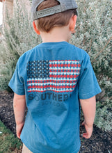 Load image into Gallery viewer, (Indigo) Patriotic Baseballs Short Sleeve Kids Tee
