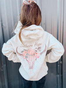 Girls Bull Skull Hoodie (D)