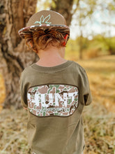 Load image into Gallery viewer, KIDS Short Camo Hunt Patch Tee
