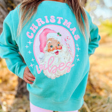 Load image into Gallery viewer, Santa Christmas Vibes GIRLS Fleece Crewneck Sweatshirt (D)
