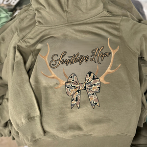 Deer Antler Bow Girls Hoodie