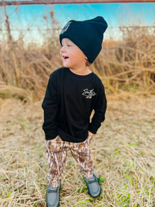 Camo Daddy's Little Hunter Long Sleeve Boys Tee