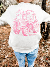 Load image into Gallery viewer, Pink Tractor Be Strong Girls Fleece Sweatshirt
