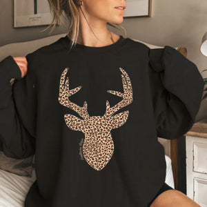 (Adult) Leopard Deer Head Adult Sweatshirt