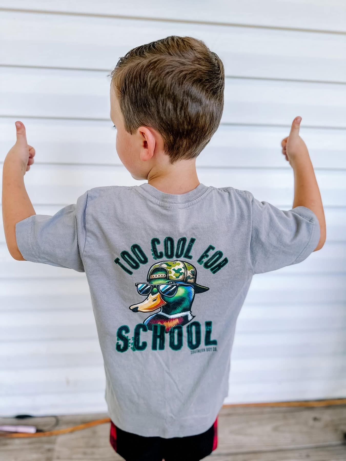 Too Cool For School (Duck) Boy's Short Sleeve Shirt – Southern Boy Co.