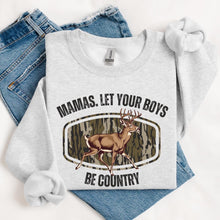 Load image into Gallery viewer, Camo Deer Boys Be Country Adult Sweatshirt
