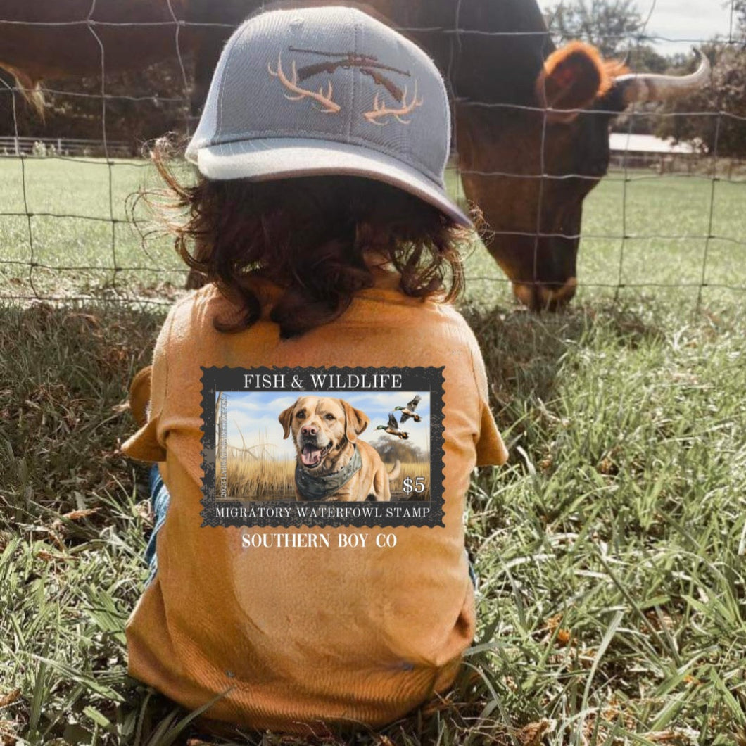 Yellow Lab Stamp Short Sleeve Kids Tee