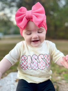 (Natural) Spotted Sissy Short Sleeve Girls Tee