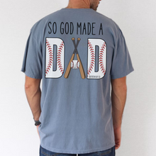 Load image into Gallery viewer, So God Made a Dad (Baseball Edition) Short Sleeve Adult Tee
