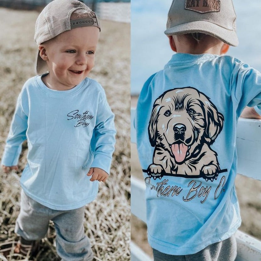 Retriever Puppy Long Sleeve Kids Tee