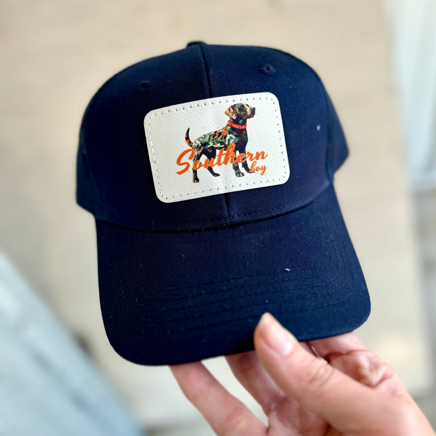 Color Patch Dog Navy Kids Hat