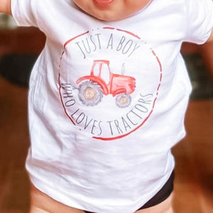 Just a Boy Who Loves Tractors Front Design (D)