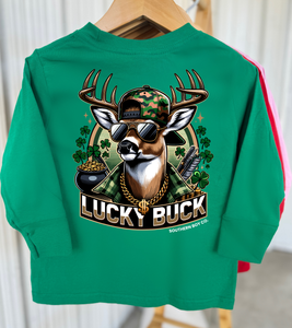 Lucky Buck Long Sleeve Kids Tee