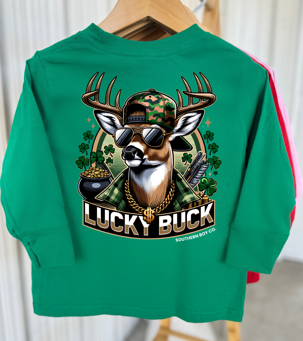 Lucky Buck Long Sleeve Kids Tee