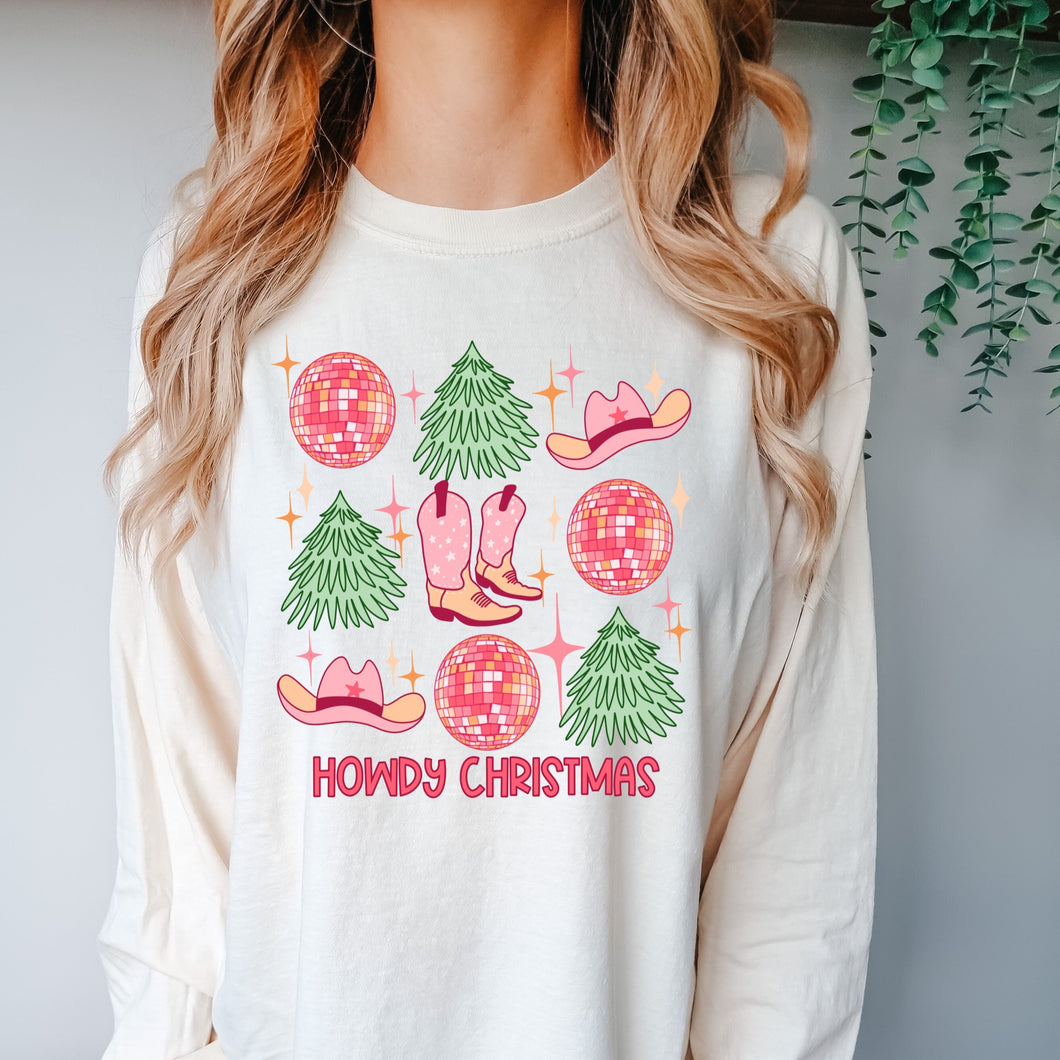 (ADULT) Howdy Christmas Long Sleeve Adult Tee