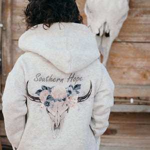 Girls Bull Skull Hoodie (D)