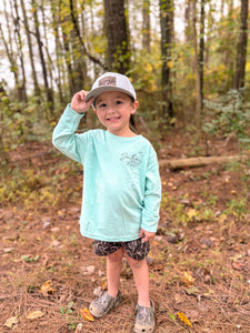 Cool Camo Deer Long Sleeve Kids Tee