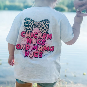 Chicken Nugs & Mama Hugs Short Sleeve Girls Tee (D)