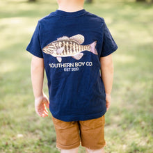 Load image into Gallery viewer, Smallmouth Bass (NAVY) Short Sleeve Kids Tee
