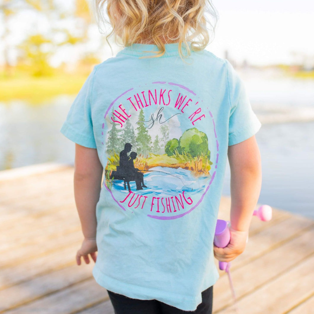 She Thinks We're Just Fishing Girls Tee (D) – Southern Boy Co.