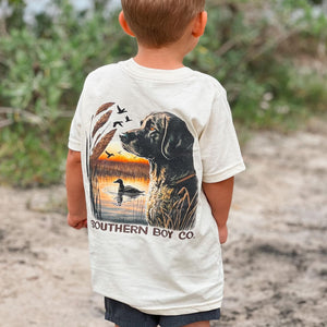 Black Lab Duck Dog Short Sleeve Kids Tee (D)