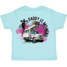 Load image into Gallery viewer, Daddy Is My Hero Short Sleeve Girls Tee (D)

