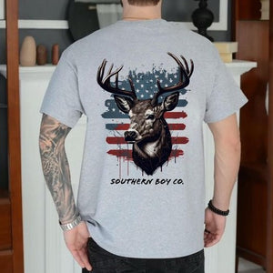 Buck Flag Short Sleeve Adult Tee (D)