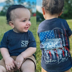 American Bass Flag Short Sleeve Kids Tee