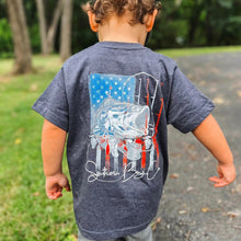 Load image into Gallery viewer, American Bass Flag Short Sleeve Kids Tee
