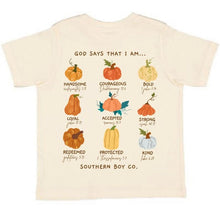 Load image into Gallery viewer, (Pumpkins) God Says That I Am Short Sleeve Kids Tee
